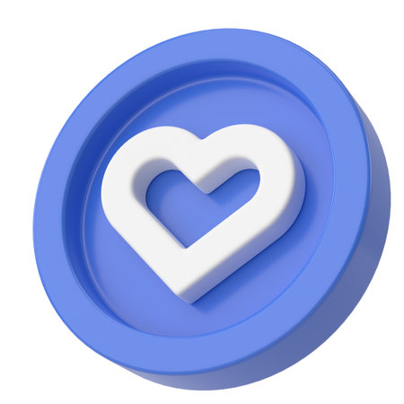 Love icon. Heart icon. 3D illustration.の写真素材
