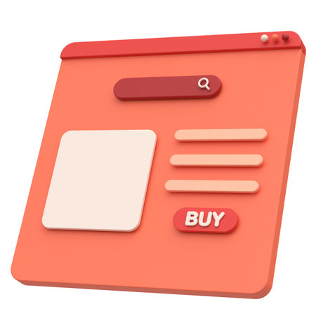 Online shopping. 3D browser. Product page.の写真素材