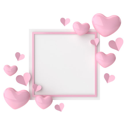 Valentine card. Heart frame. 3D illustration.の写真素材