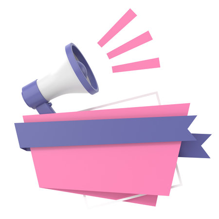 Sale banner decoration. Empty banner. 3D illustration.の写真素材