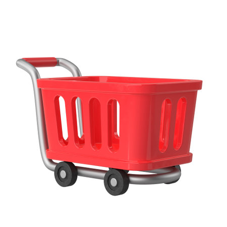 Shopping cart. Shopping basket. 3D element. 3D illustration.の写真素材