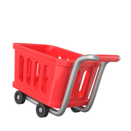 Shopping cart. Shopping basket. 3D illustration.の写真素材