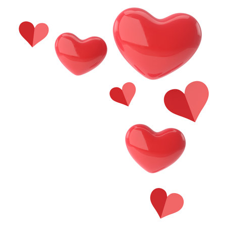 Heart shape. Valentine decoration. 3D illustration.の写真素材