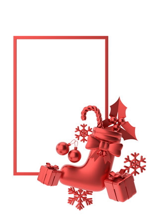 Christmas frame. Christmas Card. Christmas banner decoration.の写真素材
