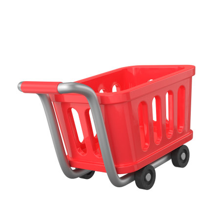 Shopping cart. Shopping basket. 3D illustration.の写真素材