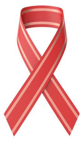 3D ribbon. Awareness ribbon. 3D illustration.の写真素材