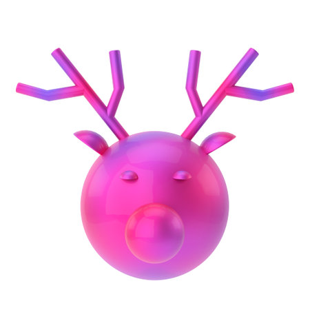 Christmas reindeer. 3D Christmas element.の写真素材