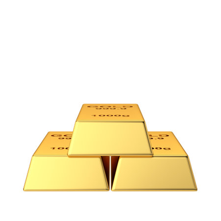 Gold bars. 3D element. 3D illustration.の写真素材