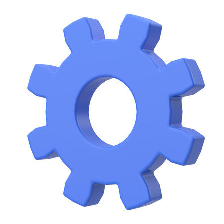 3D gear. Setting icon. Maintenance element. 3D illustration.の写真素材