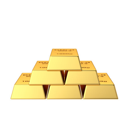 Gold bars. 3D element. 3D illustration.の写真素材