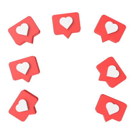 Like icon frame. 3D element. 3D illustration.の写真素材