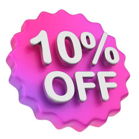 3D ten percent off. 10% off. Sale badge.の写真素材