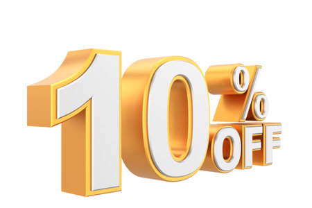 3D ten percent off. 10% off. 10% sale. 3D illustration.の写真素材