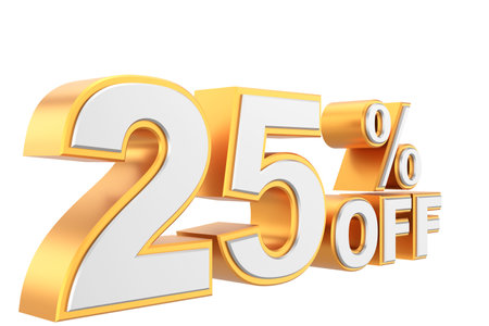Twenty five percent off. 25% off. 25% sale. 3D illustration.の写真素材