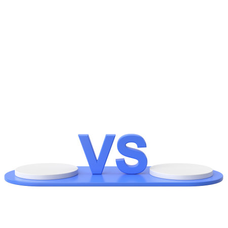 3D product display stand for product comparison. 3D illustration.の写真素材