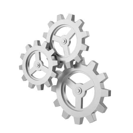 3D gear. Setting icon. Maintenance element. 3D illustration.の写真素材