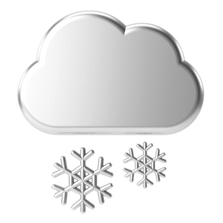Snowy. 3D weather icon. 3D climate icon. 3D element.の写真素材