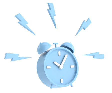 3D alarm clock. 3D illustration.の写真素材