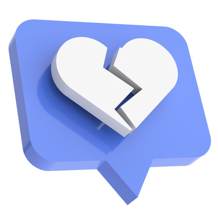 Broken heart icon. Dislike icon. 3D illustration.の写真素材