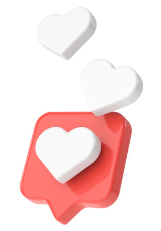 Like icon. Love icon. 3D illustration.の写真素材