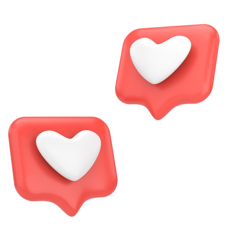 Love icon. Heart icon. 3D illustration.の写真素材