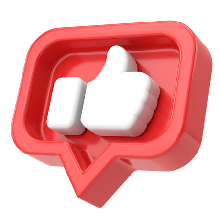 Like icon. 3D icon. 3D illustration.の写真素材