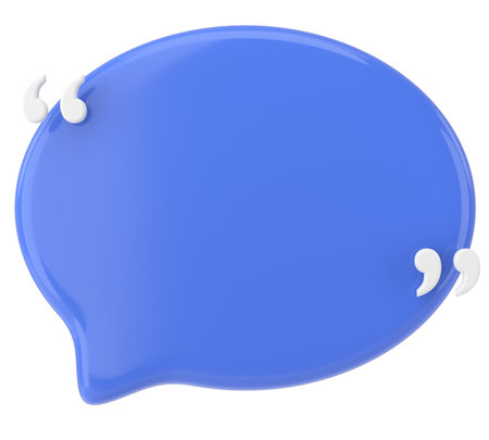 Speech bubble with double quote. 3D illustration.の写真素材