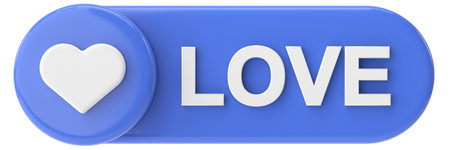 Love button. heart icon. 3D illustration.の写真素材