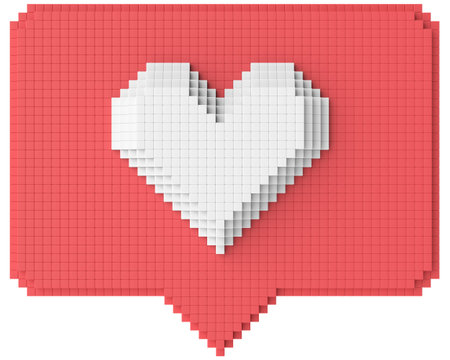 Like icon. Love icon. 3D illustration.の写真素材
