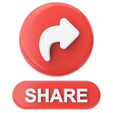 Share button. Share icon. 3D illustration.の写真素材