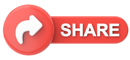 Share button. Share icon. 3D illustration.の写真素材
