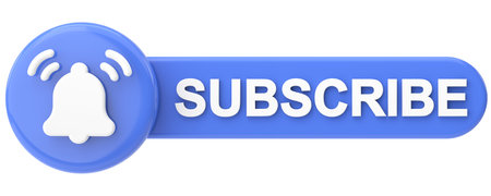 Subscribe button. Subscribe icon. 3D illustration.の写真素材