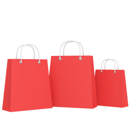 Shopping bag. Paper bag. 3D element.の写真素材