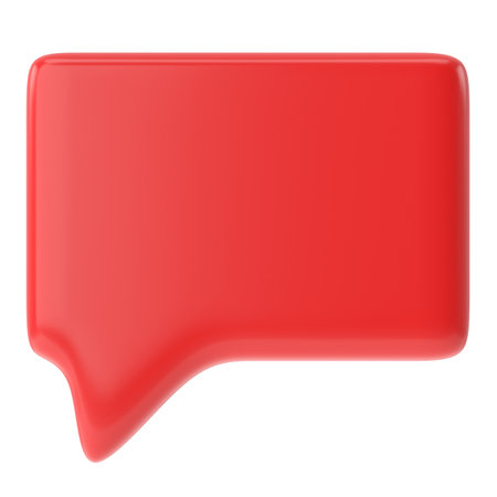 Speech bubble. Speech balloon. Text box. 3D illustration.の写真素材