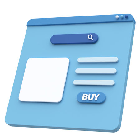 Online shopping. 3D browser. Product page.の写真素材