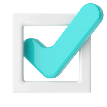 Check mark. Checkbox. 3D illustration.の写真素材