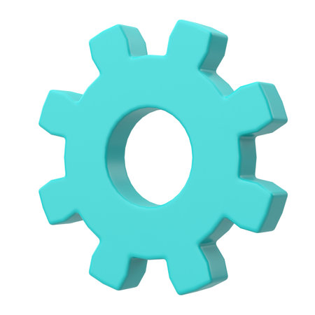 3D gear. Setting icon. 3D illustration.の写真素材