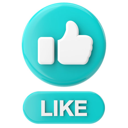 like button. like icon. 3D illustration.の写真素材