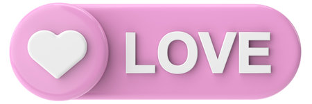 Love button. heart icon. 3D illustration.の写真素材