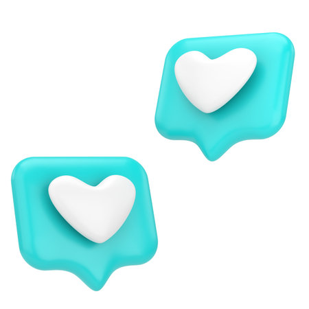 Love icon. Heart icon. 3D illustration.の写真素材