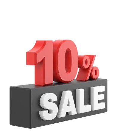 3D ten percent sale. 10% sale. Sale banner decoration.の写真素材