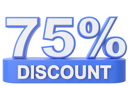 Seventy five percent discount. 75% discount. 75% sale.の写真素材