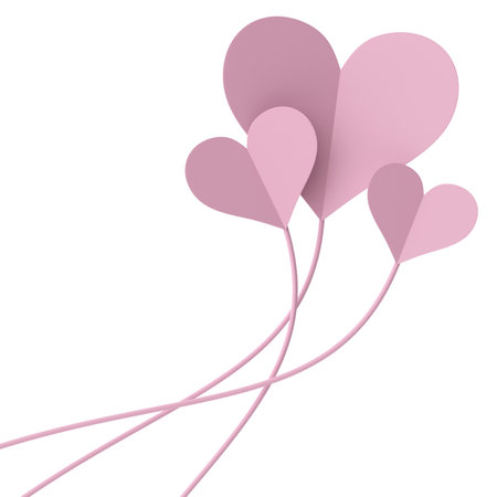 Heart shape. Valentine decoration. 3D illustration.の写真素材