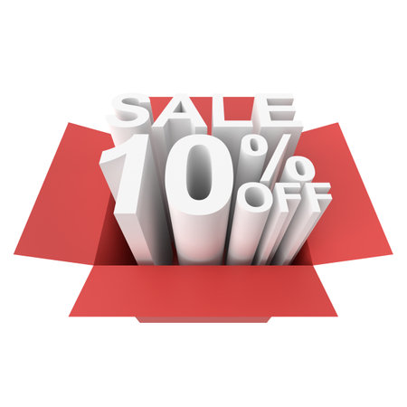 3D ten percent off. 10% off. 10% sale.の写真素材