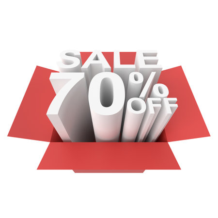 3D seventy percent off. 70% off. 70% sale.の写真素材
