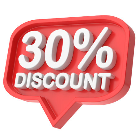 3D thirty percent discount. 30% discount. 30% sale.の写真素材