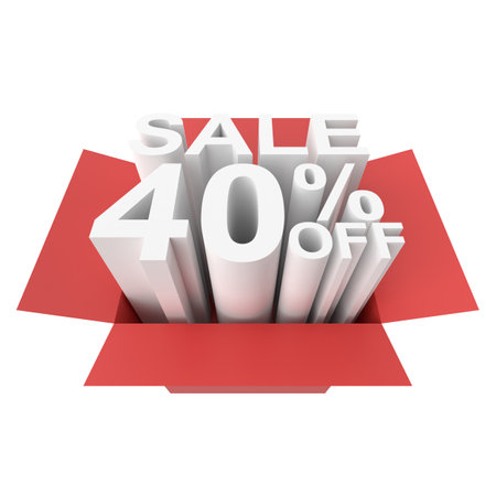 3D forty percent off. 40% off. 40% sale.の写真素材