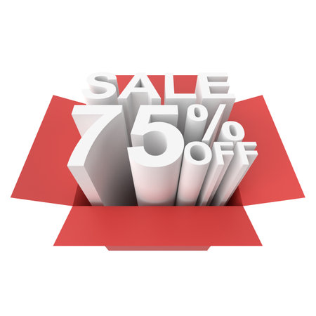Seventy five percent off. 75% off. 75% sale.の写真素材