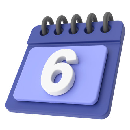 6th. Sixth day of month. 3D calendar icon.の写真素材
