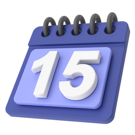 15th. Fifteenth day of month. 3D calendar icon.の写真素材